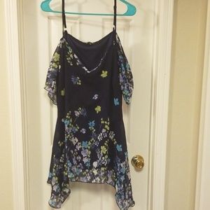 Off shoulder lined chiffon top